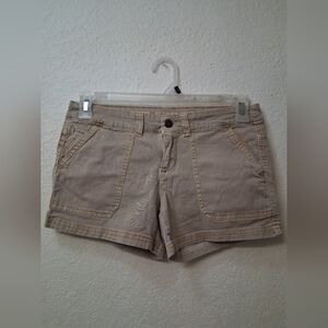 Beige Casual Shorts
